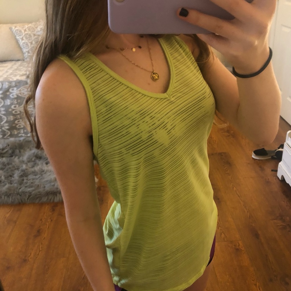 yellow tank top workout